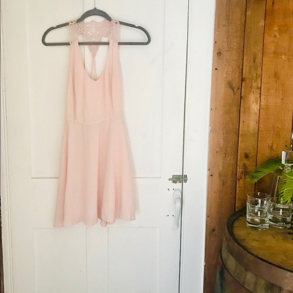 Pink fit and flare dress